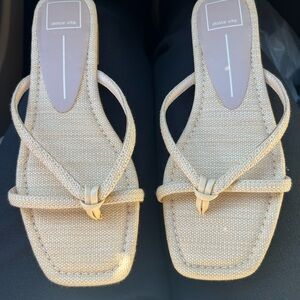 Dolce Vita Lucca Beige Woven Sandals Womens 9